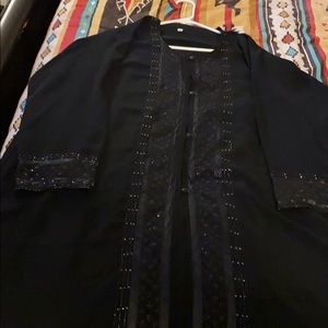 Woman black and gold  prayer dress